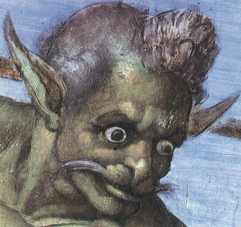 Giudizio Universale - dettaglio, Cappella Sistina